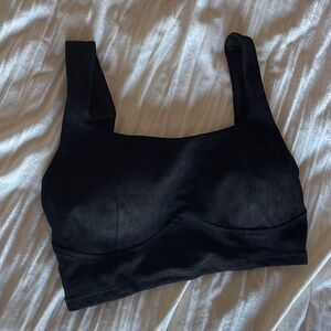 Black suede brami top